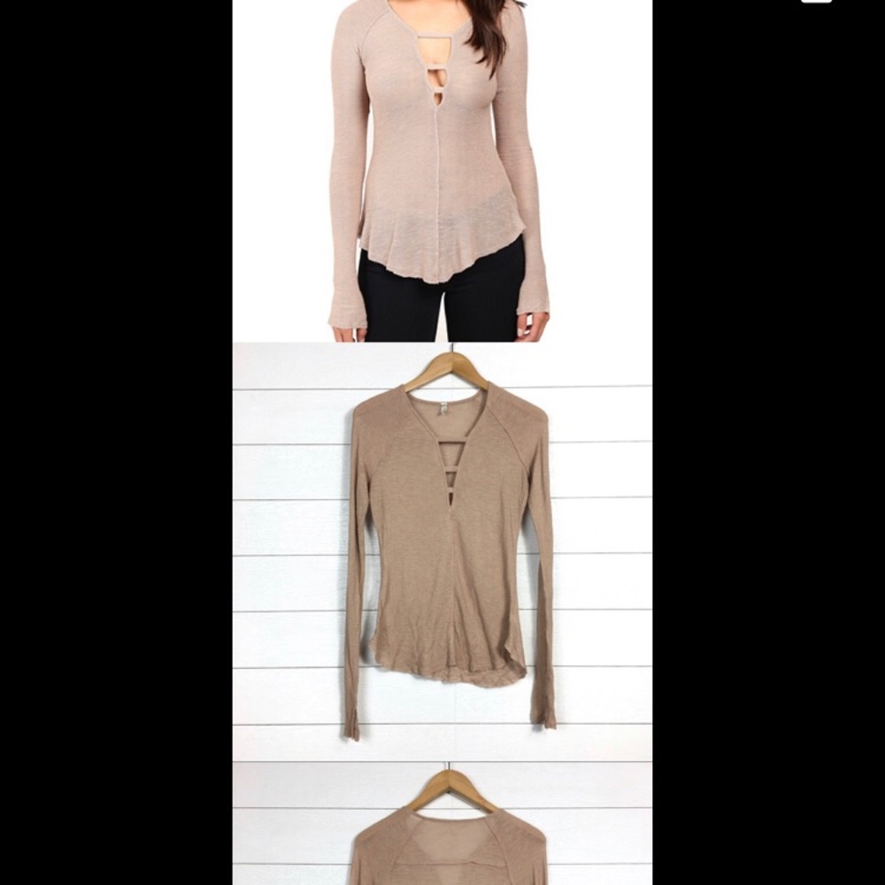 Sheer FP deep V sweater